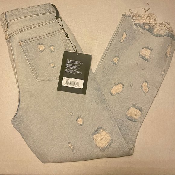 NWT ALEXANDER WANG Grind Scratch Jeans sz 26 - Picture 9 of 9